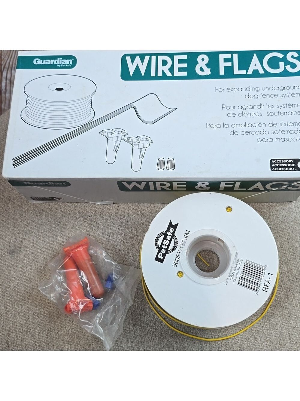 GUARDIAN- PET TRAINING -UNDERGROUND FENCE WIRE & FLAG EXPANSION KIT- 1000ft/Wire